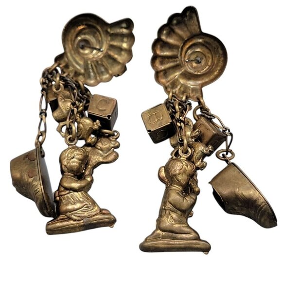 Childhood Charm Dangle Earrings Blocks Bears Baby Shoe & More Unique Design - Picture 13 of 16